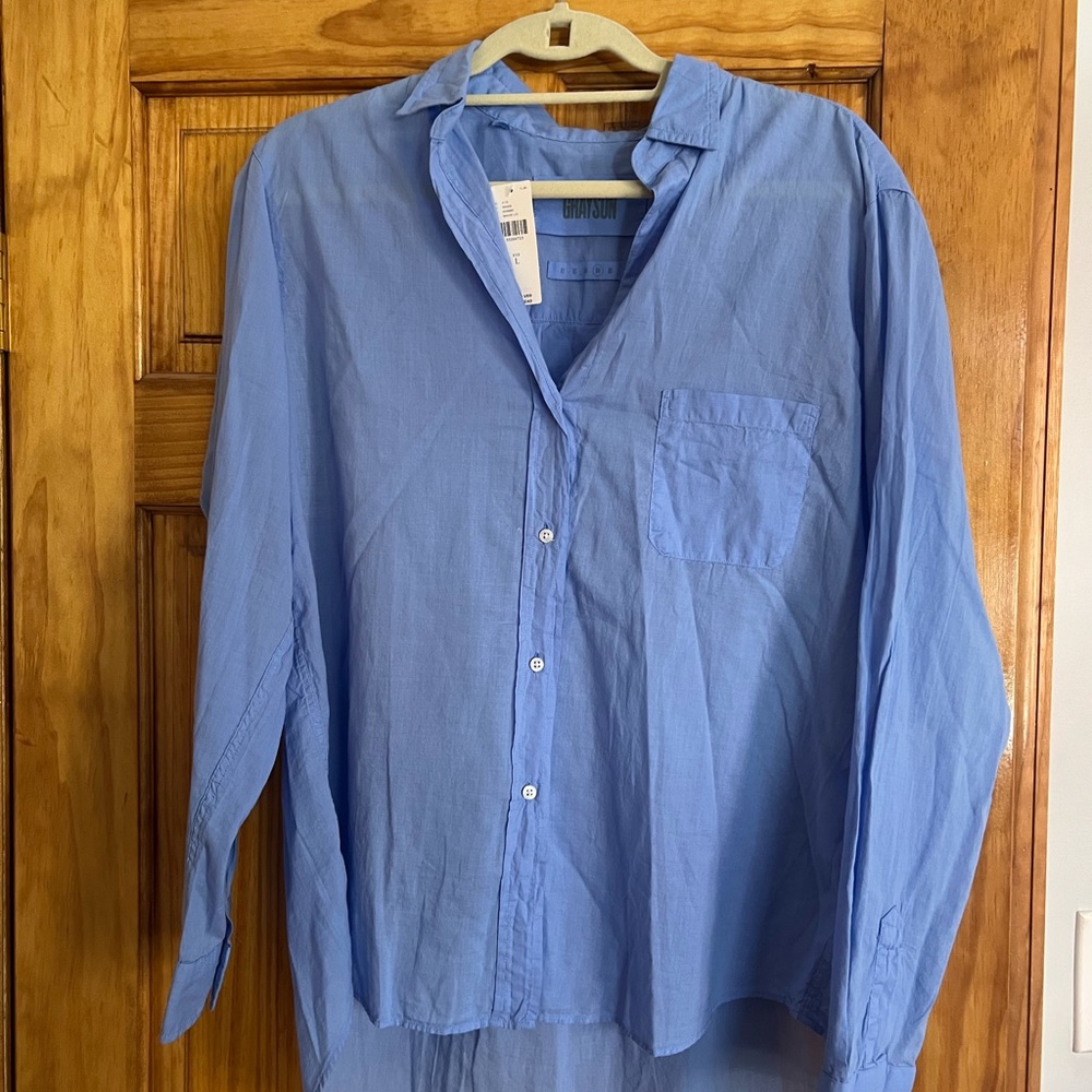 Blue button down
